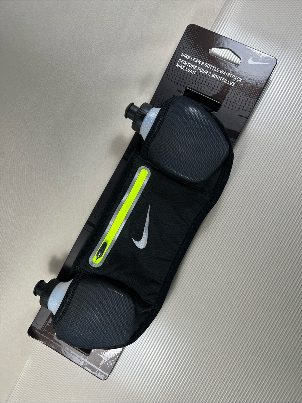 NWT Nike Lean 2 Bottle Running Hydration Waist Pack - Black